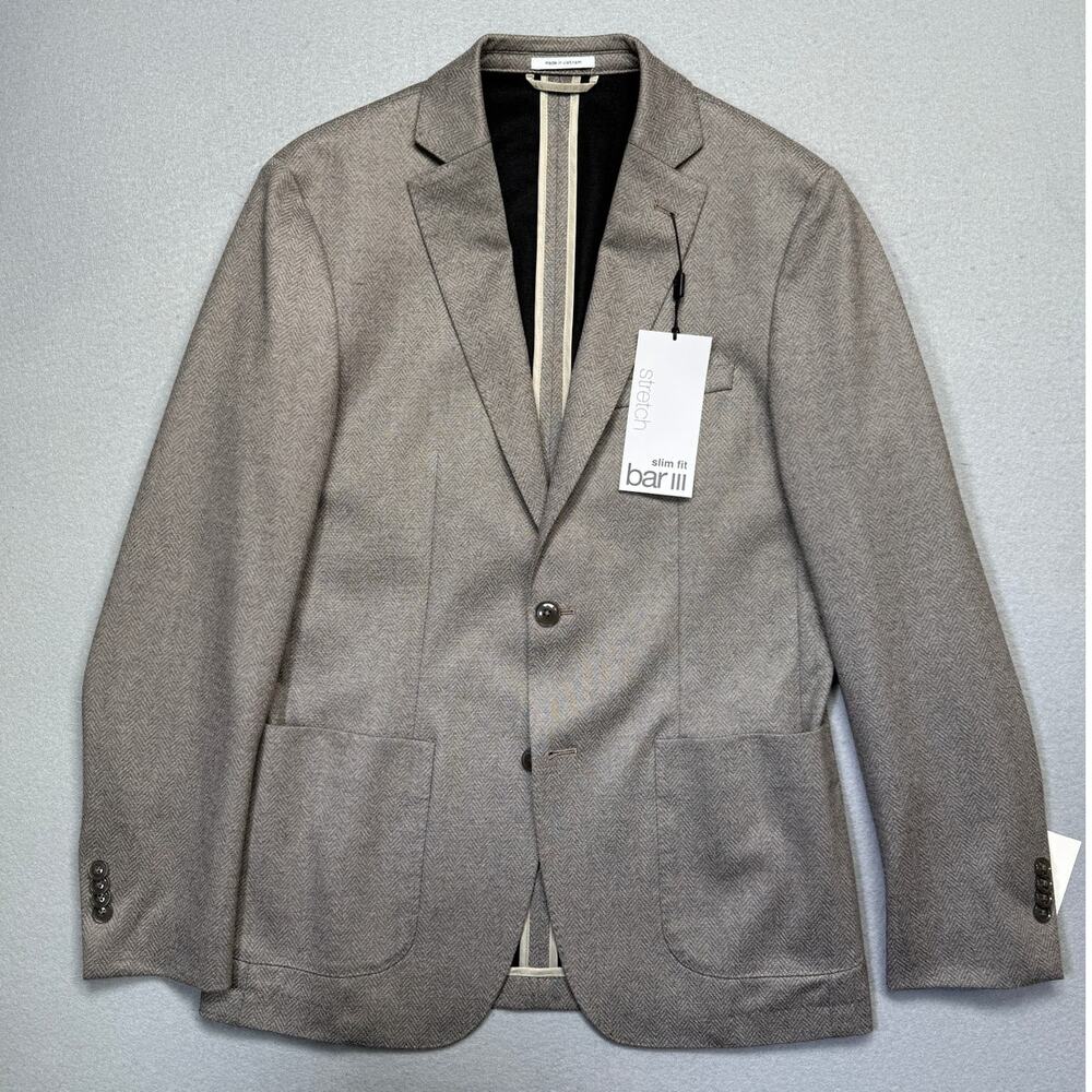 Bar III Men's Slim-Fit Knit Sport coats Tan 38R $295